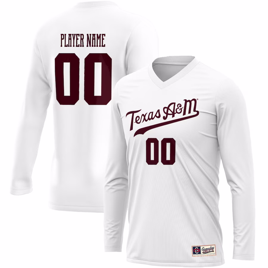 Texas A&M Aggies GameDay Greats Youth NIL Pick-A-Player Lightweight Volleyball Jersey - White - ujerseystore