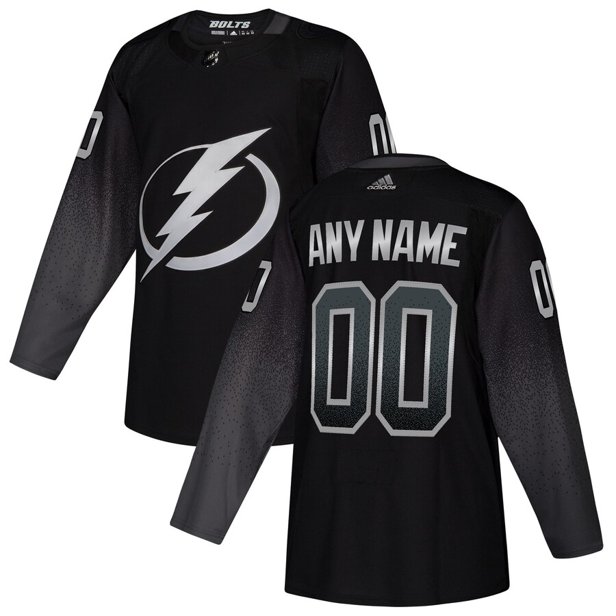 Men's Tampa Bay Lightning adidas Black Alternate Authentic Custom Jersey - ujerseystore
