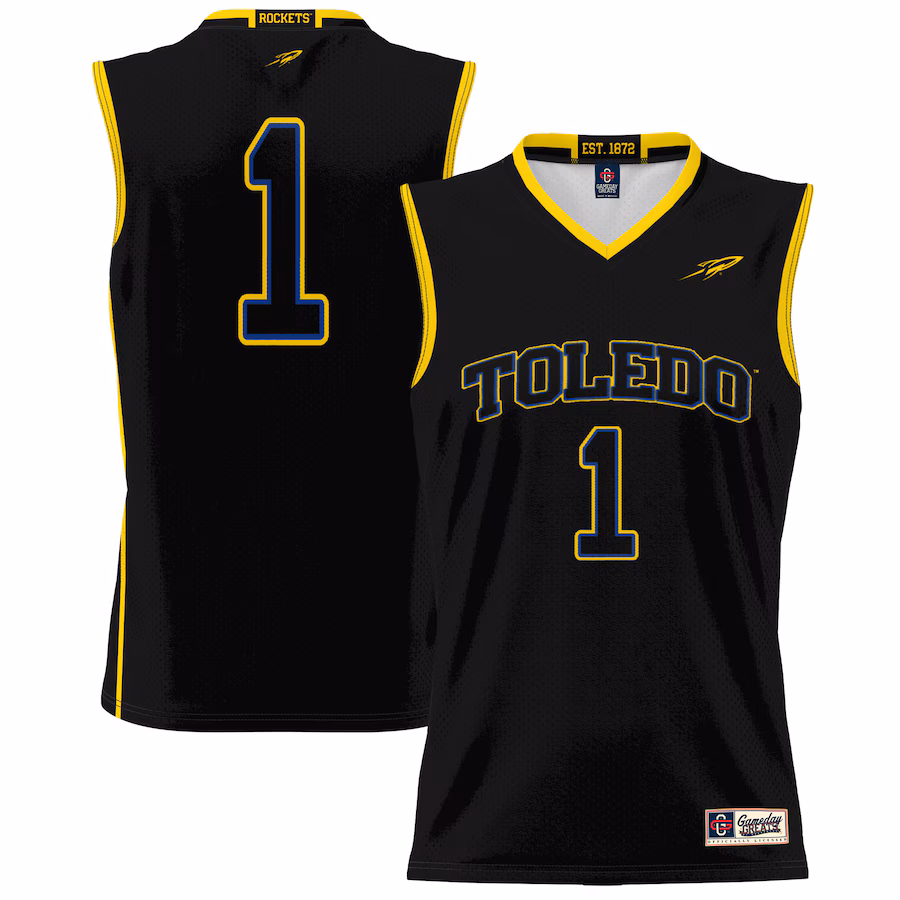 Unisex GameDay Greats #1 Black Toledo Rockets Lightweight Basketball Jersey - ujerseystore