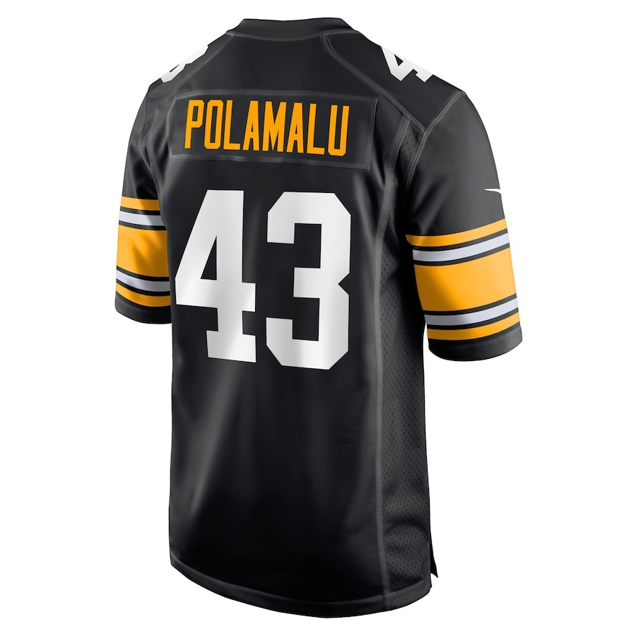 Men's Pittsburgh Steelers Troy Polamalu Nike Black Retired Player Jersey - ujerseystore