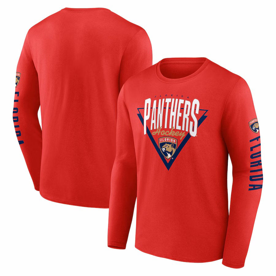Men's Florida Panthers Fanatics Red Headline Long Sleeve T-Shirt - ujerseystore