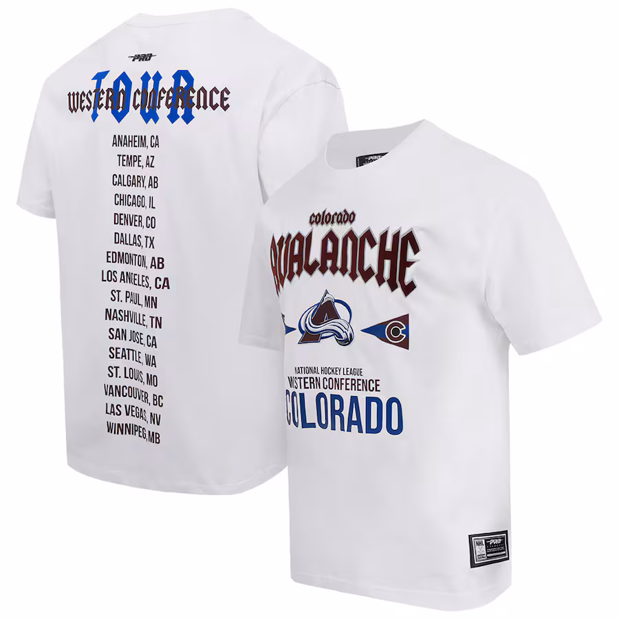 Men's Colorado Avalanche Pro Standard White City Tour T-Shirt - ujerseystore