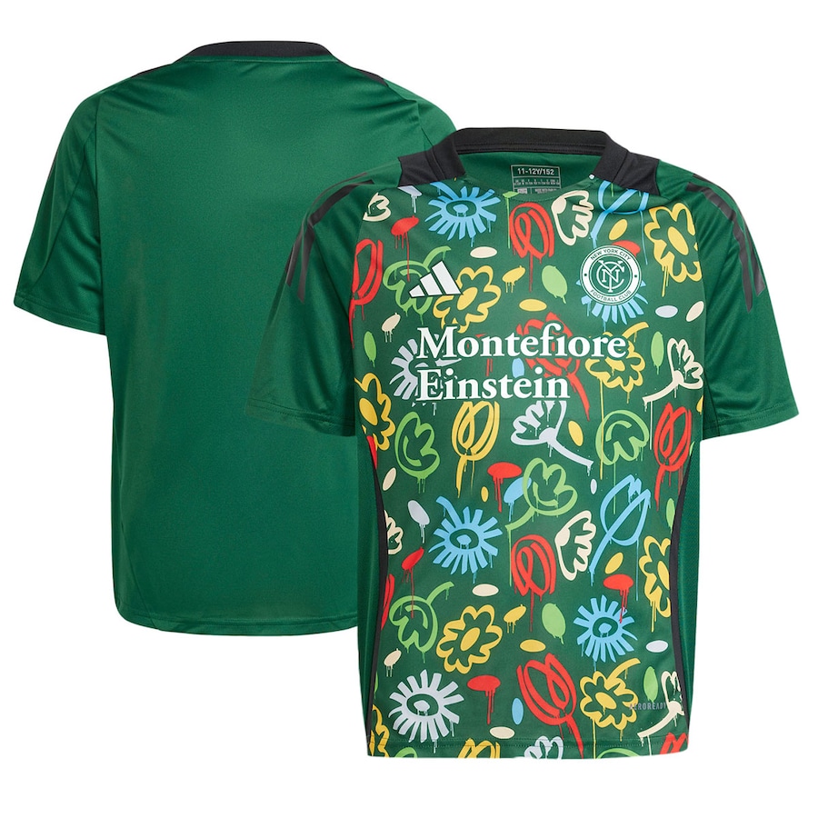 Youth New York City FC adidas Green 2024 One Planet Pre-Match Top - ujerseystore