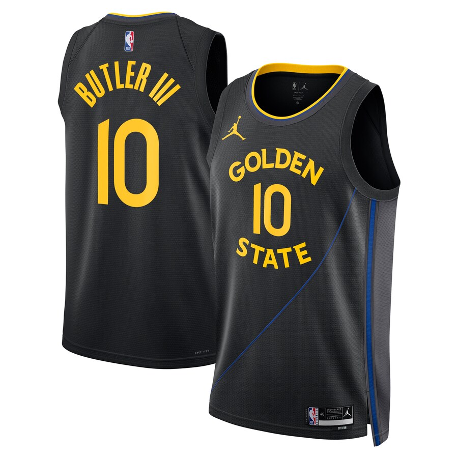 Unisex Golden State Warriors Jimmy Butler Jordan Brand Black Swingman Jersey - Statement Edition - ujerseystore
