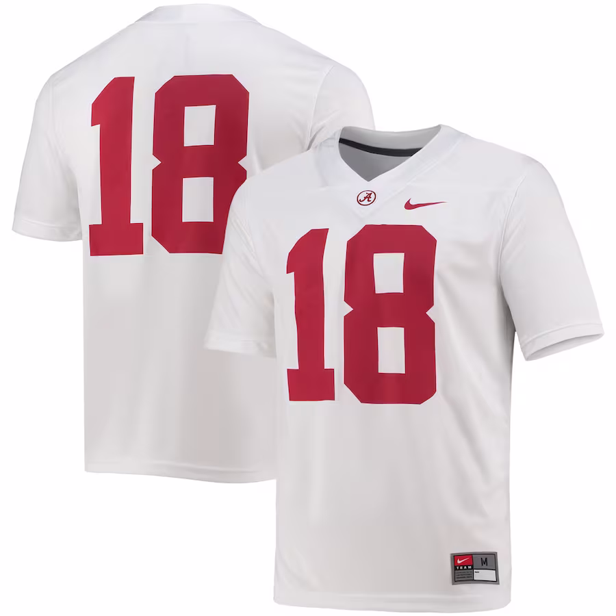#18 Alabama Crimson Tide Nike Game Jersey - White - ujerseystore
