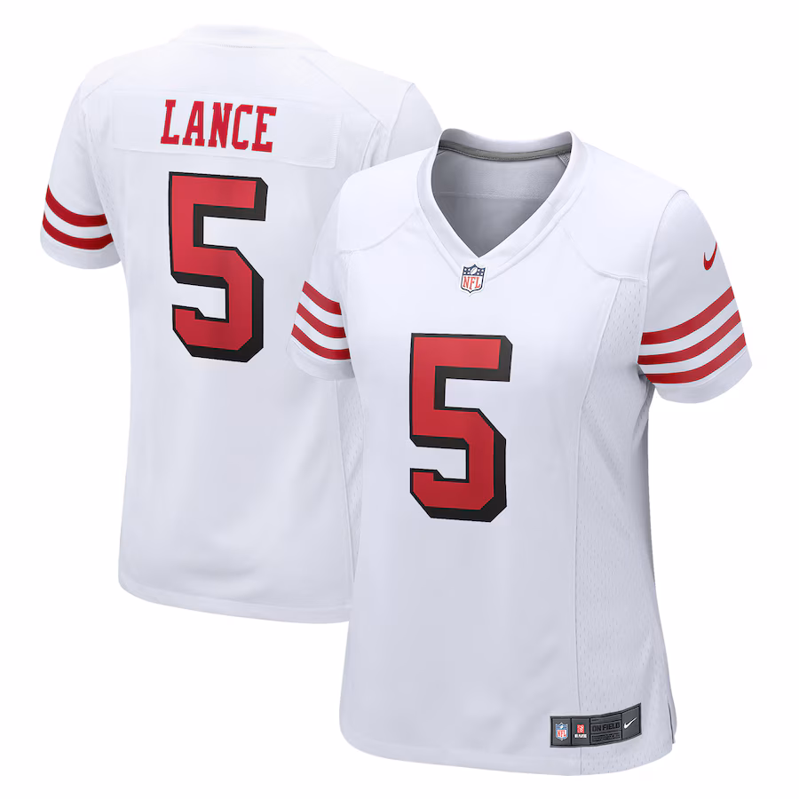 Women's San Francisco 49ers Trey Lance Nike White Player Jersey - ujerseystore