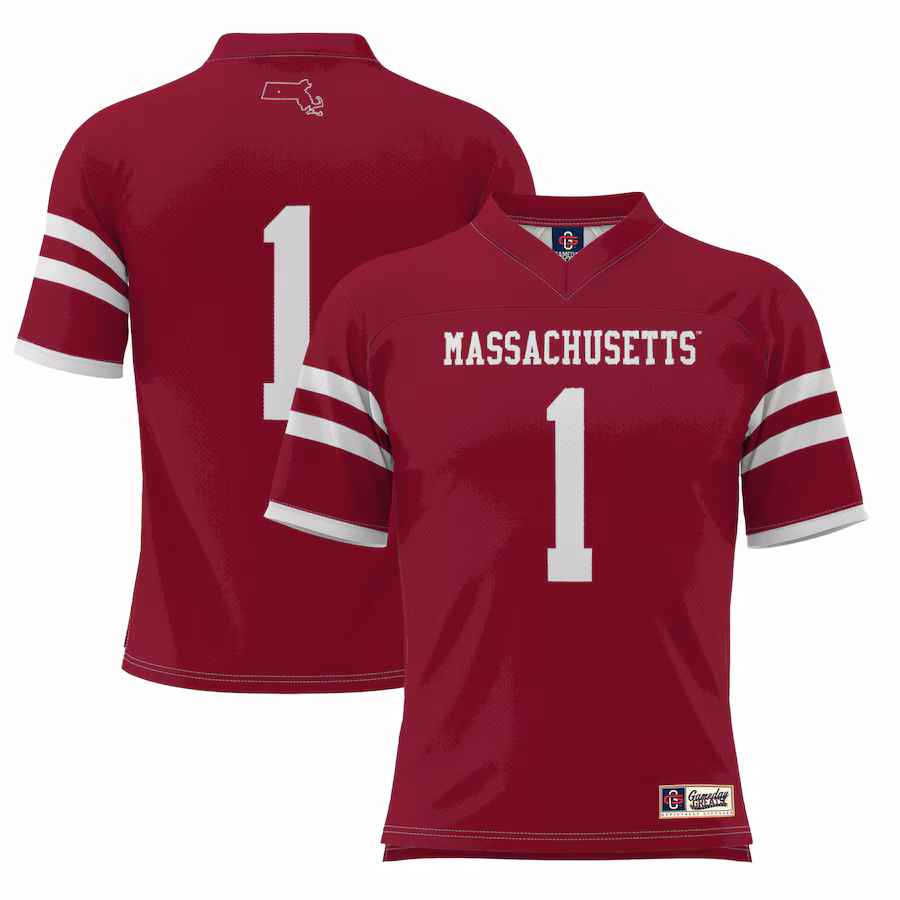 Youth GameDay Greats #1 Maroon UMass Minutemen Football Jersey - ujerseystore