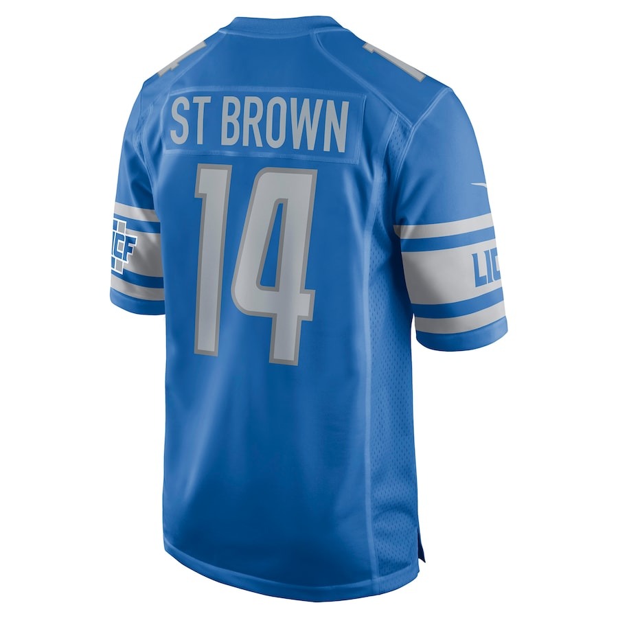Men's Detroit Lions Amon-Ra St. Brown Nike Blue Game Player Jersey - ujerseystore