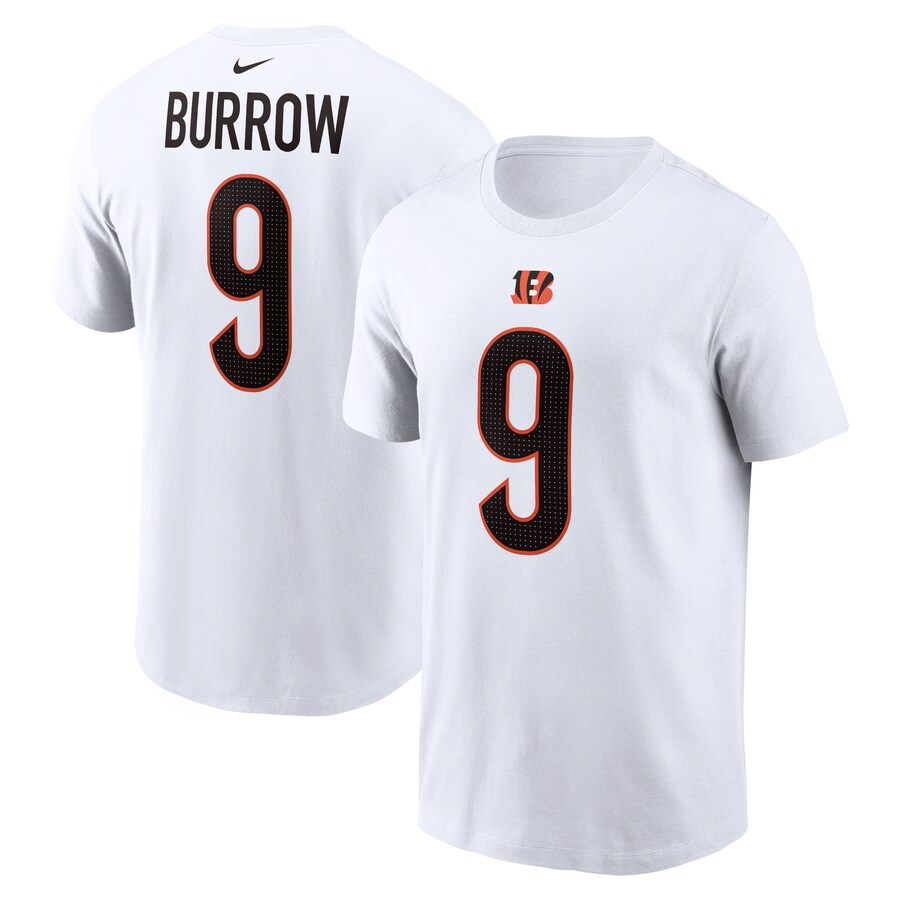 Men's Cincinnati Bengals Joe Burrow Nike  White  Player Name & Number T-Shirt - ujerseystore