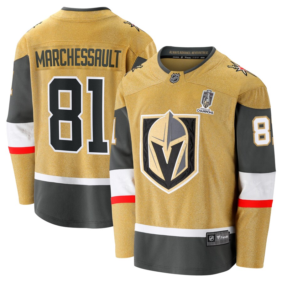 Men's Vegas Golden Knights Jonathan Marchessault Fanatics Branded Gold 2023 Stanley Cup Champions Home Breakaway Player Jersey - ujerseystore