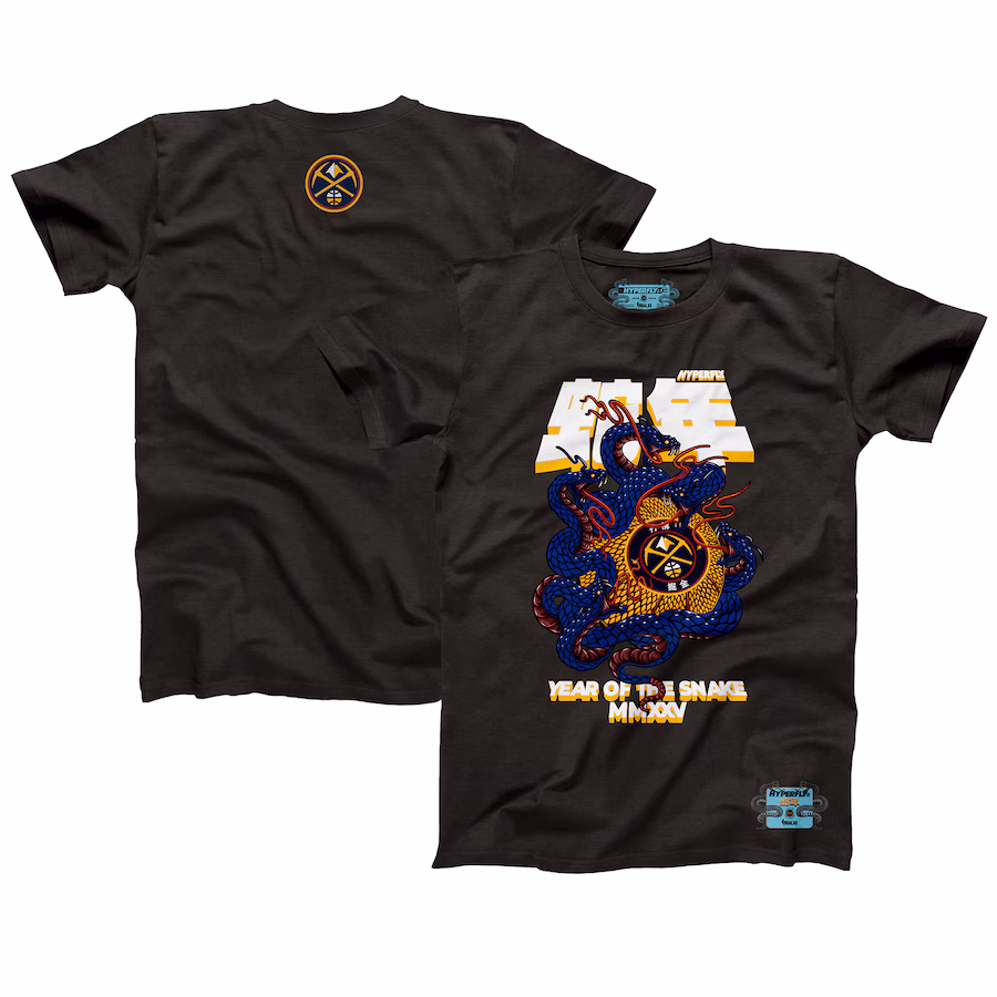 Unisex Denver Nuggets NBALab x Hyperfly Heather Black Year of the Snake Lunar New Year Collection T-Shirt - ujerseystore