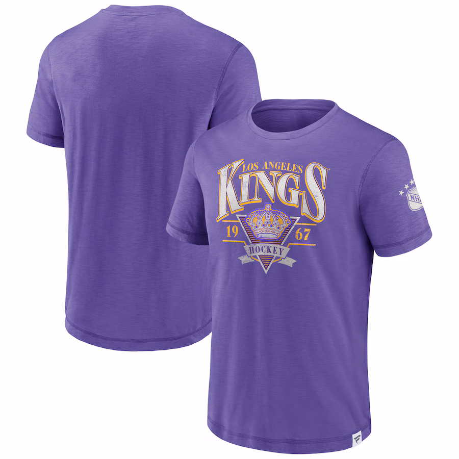 Men's Los Angeles Kings Fanatics Purple Elusive Slub T-Shirt - ujerseystore
