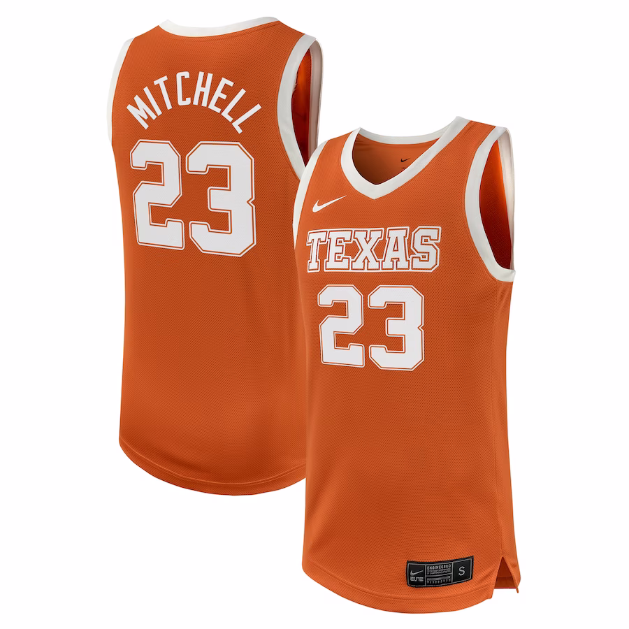 Dillon Mitchell Texas Longhorns Nike NIL Basketball Replica Player Jersey - Texas Orange - ujerseystore