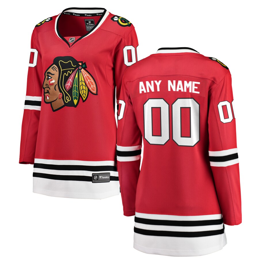 Women's Chicago Blackhawks Fanatics Branded Red Home Breakaway Custom Jersey - ujerseystore