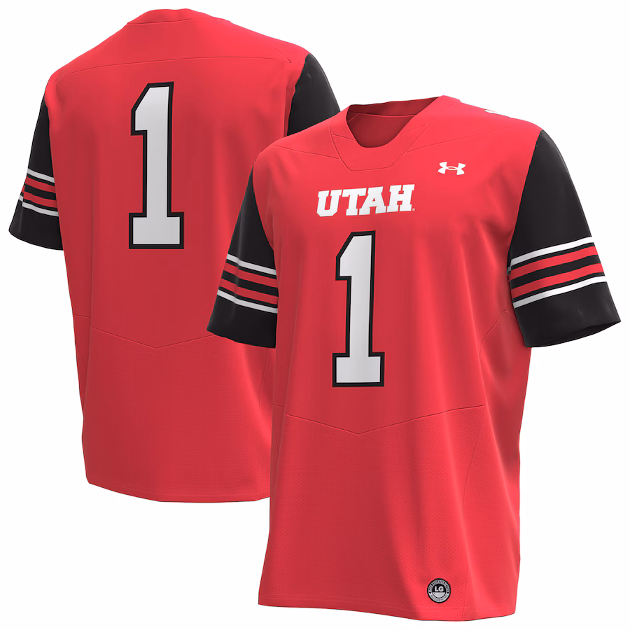 Men's Under Armour #1 Red Utah Utes Replica Football Jersey - ujerseystore