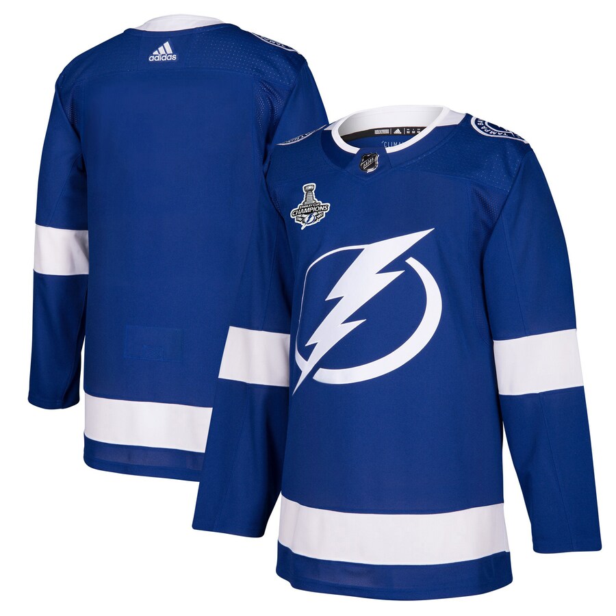 Men's Tampa Bay Lightning adidas Blue 2021 Stanley Cup Champions Patch Authentic Jersey - ujerseystore