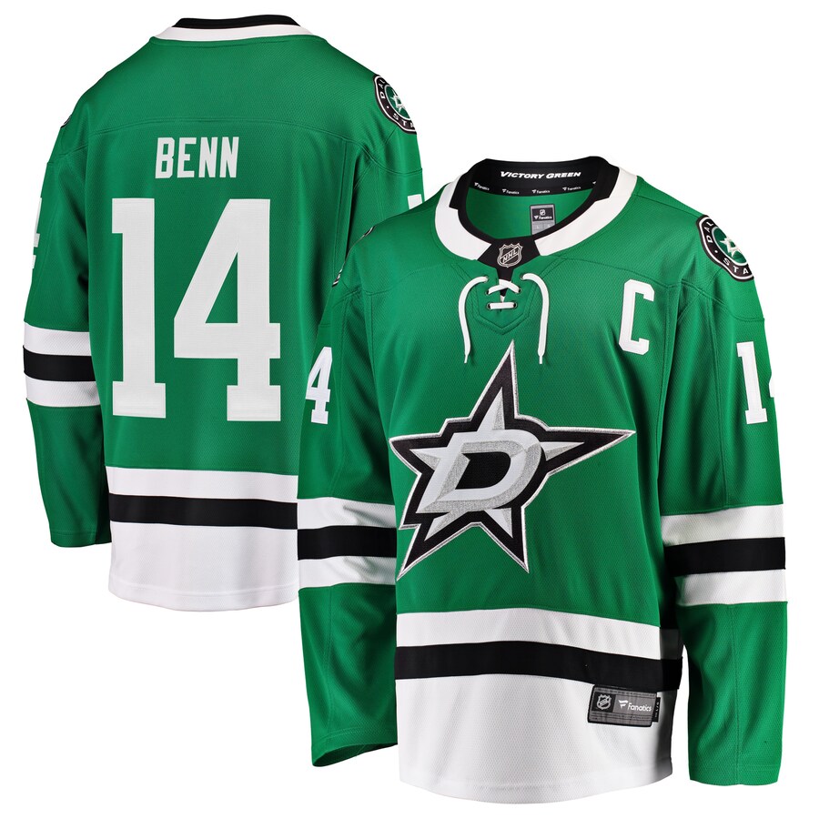 Men's Dallas Stars Jamie Benn Fanatics Branded Green Breakaway Player Jersey - ujerseystore