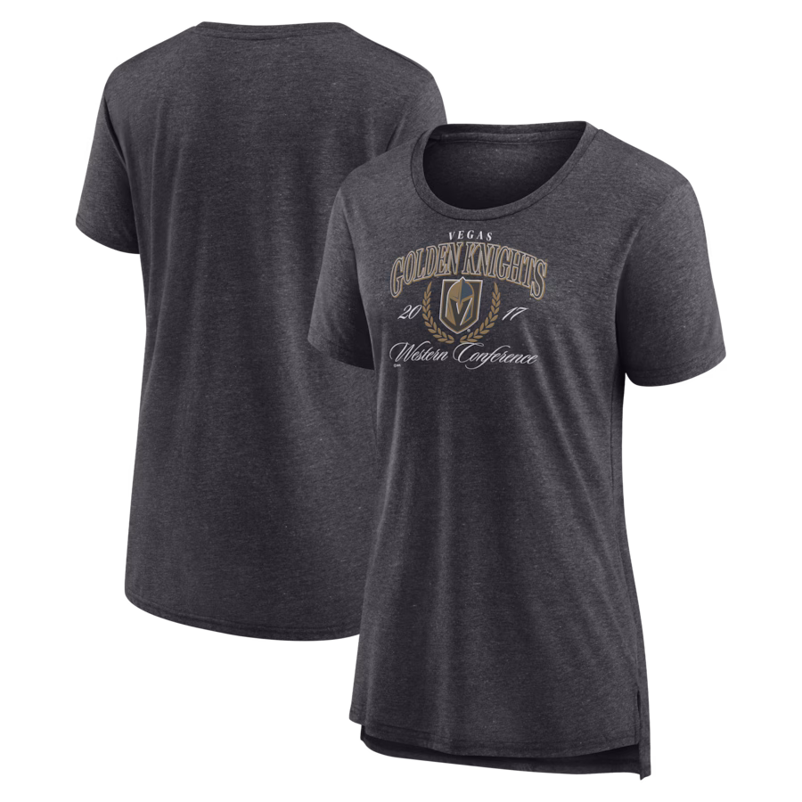 Women's Vegas Golden Knights Gray Reign Supreme Tri-Blend T-Shirt - ujerseystore