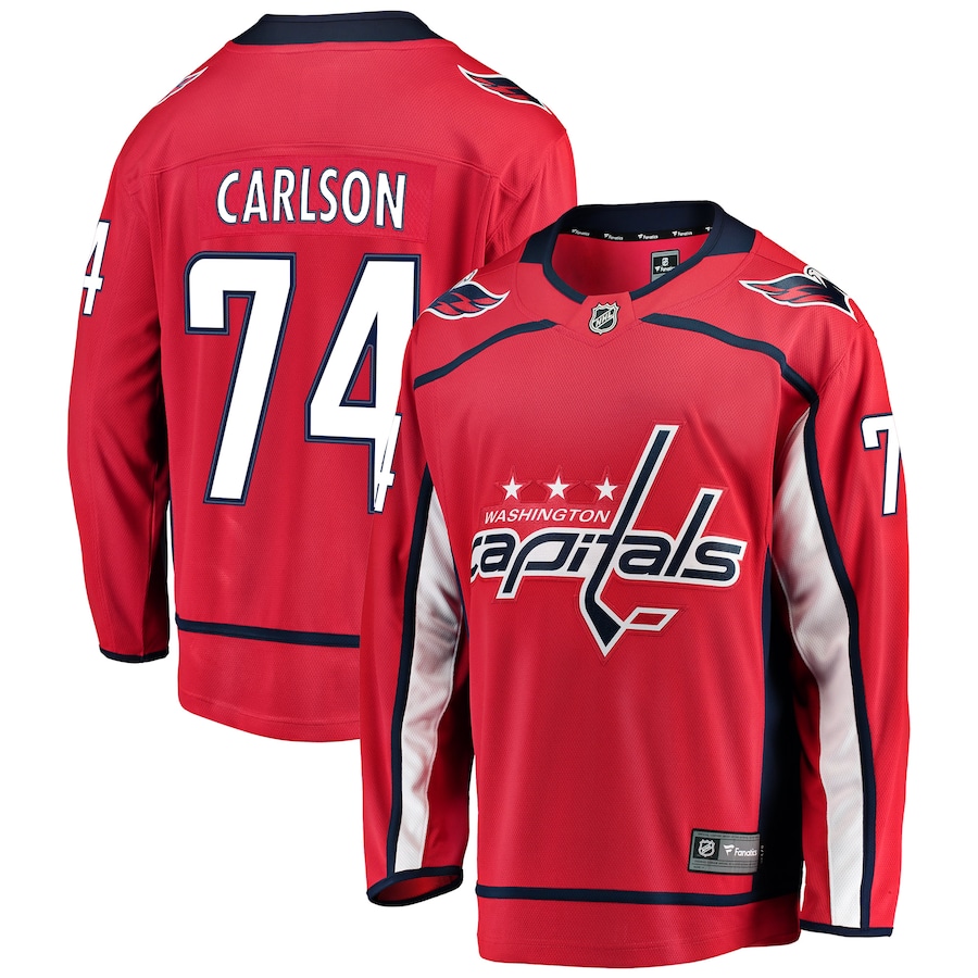 Men's Washington Capitals John Carlson Fanatics Red Home Breakaway Player Jersey - ujerseystore