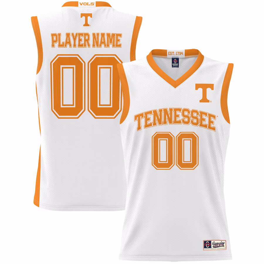 Tennessee Volunteers GameDay Greats Unisex  Lightweight NIL Pick-A-Player Basketball Jersey - White - ujerseystore