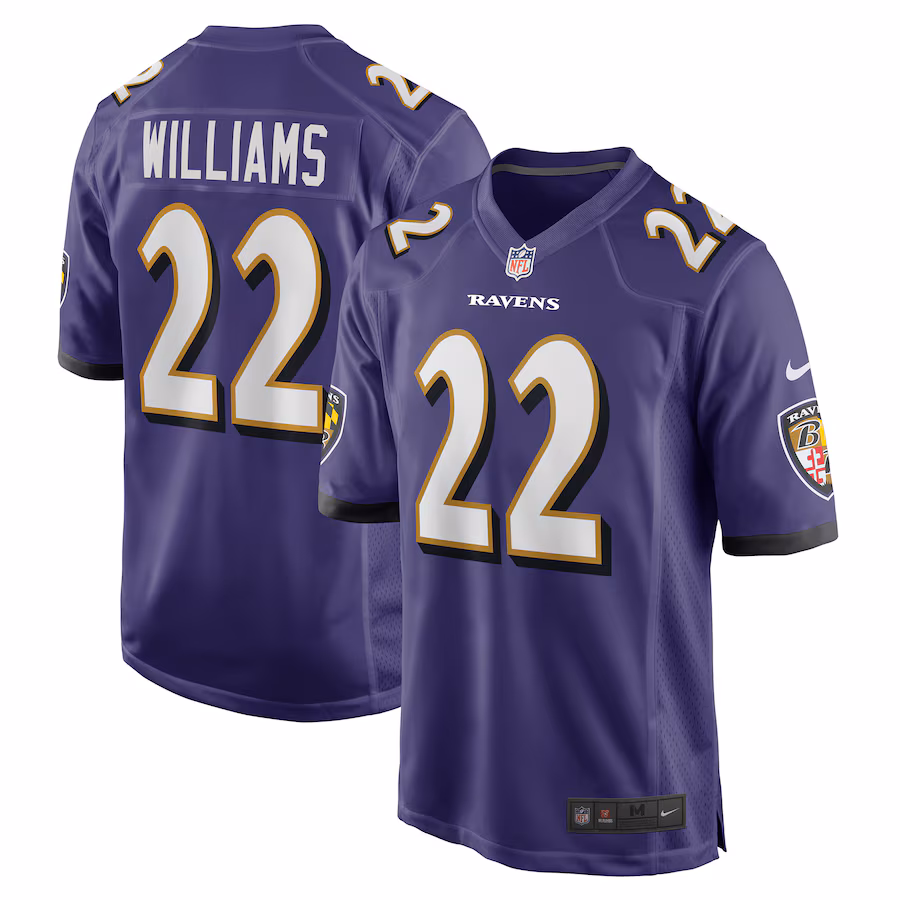 Men's Baltimore Ravens Damarion Williams Nike Purple Player Game Jersey - ujerseystore