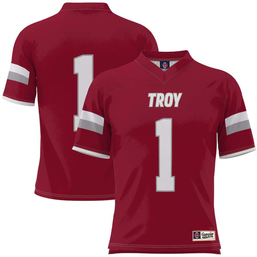Youth GameDay Greats #1 Cardinal Troy University Trojans Football Jersey - ujerseystore