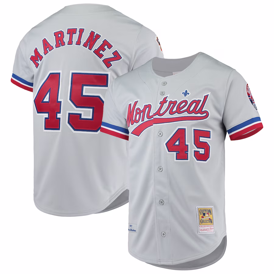 Men's Montreal Expos Pedro Martinez Mitchell & Ness Gray Cooperstown Collection Authentic Jersey - ujerseystore