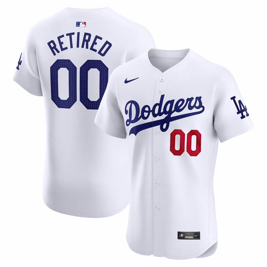 Men's Los Angeles Dodgers Nike White Home Elite Pick-A-Player Retired Roster Jersey - ujerseystore