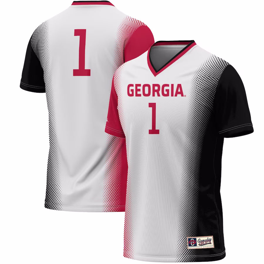 #1 Georgia Bulldogs GameDay Greats Youth Women's Soccer Lightweight Fashion Jersey - White - ujerseystore