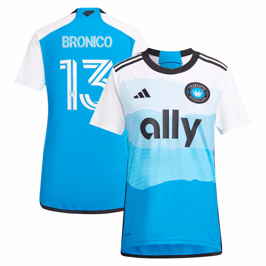 Women's Charlotte FC Brandt Bronico adidas Blue 2024 The Carolina Kit: Explore Replica Player Jersey - ujerseystore