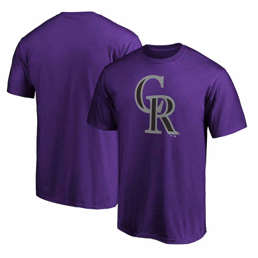 Men's Colorado Rockies Purple Secondary Color Primary Logo T-Shirt - ujerseystore