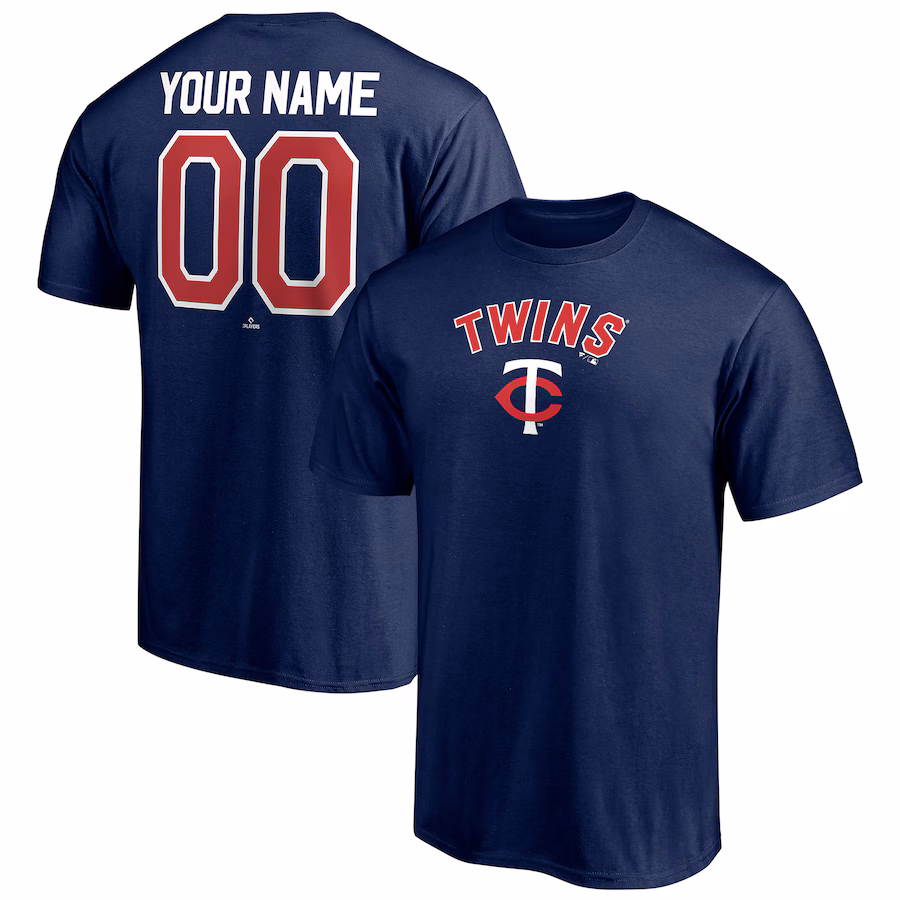 Men's Minnesota Twins Navy Personalized Team Winning Streak Name & Number T-Shirt - ujerseystore