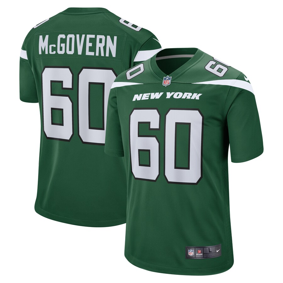 Men's New York Jets Connor McGovern Nike Gotham Green Game Jersey - ujerseystore