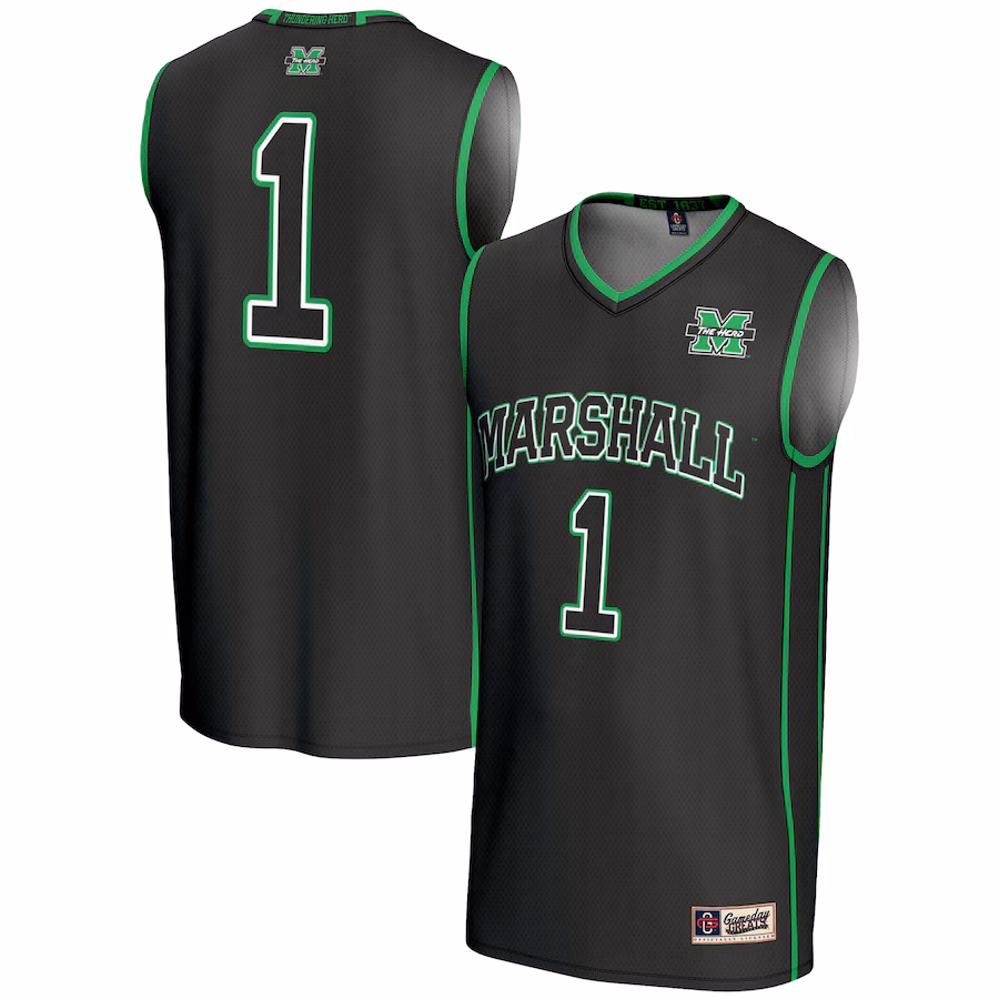 Male GameDay Greats #1  Black Marshall Thundering Herd  Lightweight Basketball Jersey - ujerseystore