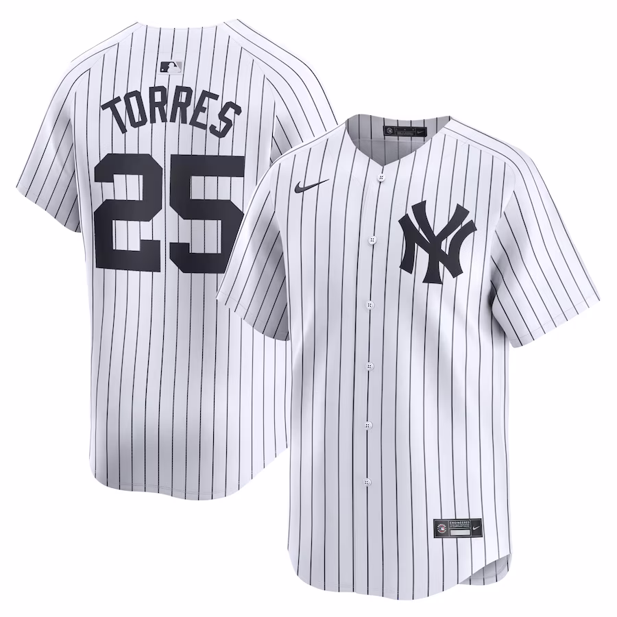 Men's New York Yankees Gleyber Torres Nike White Home Limited Player Jersey - ujerseystore