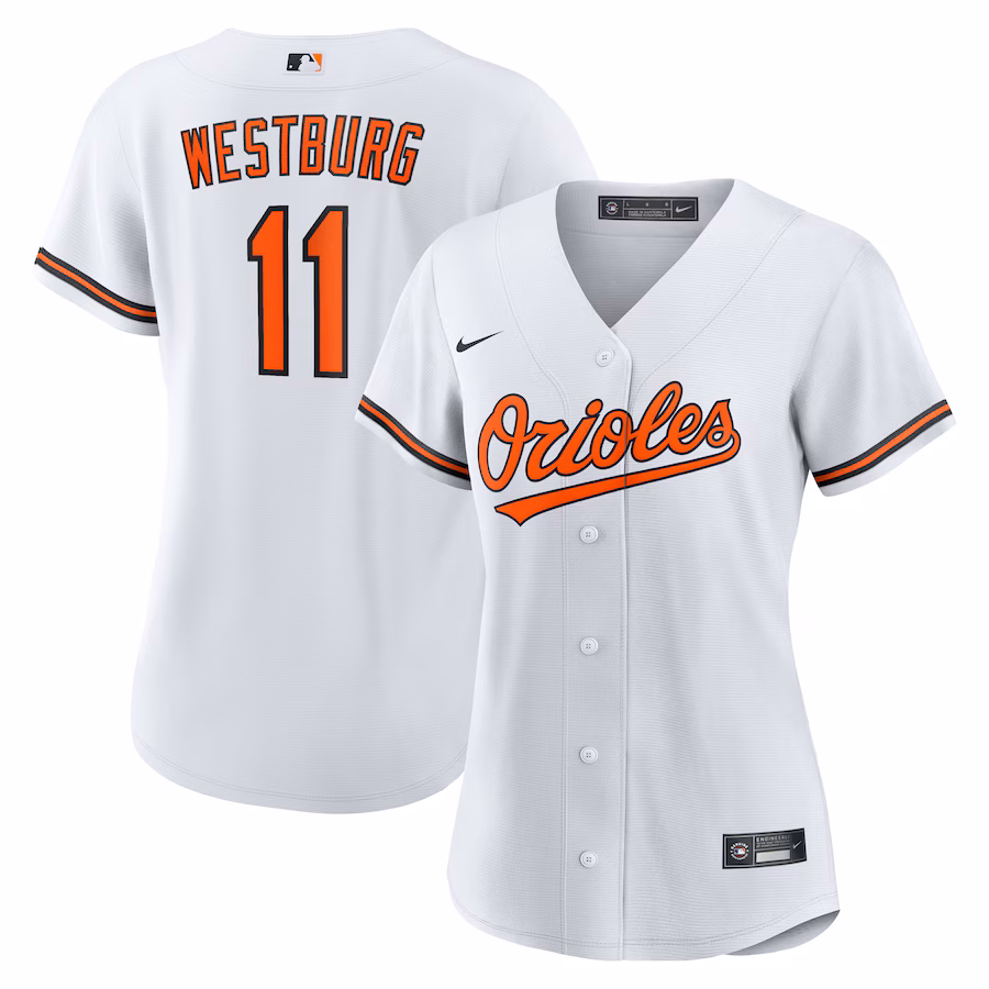 Women's Baltimore Orioles Jordan Westburg Nike White Home Replica Jersey - ujerseystore