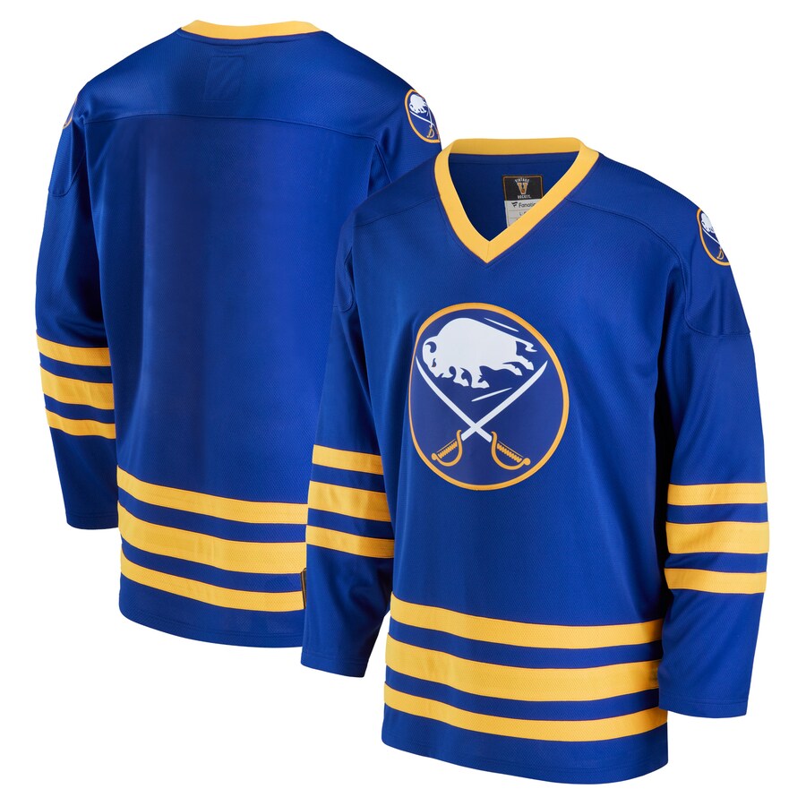 Men's Buffalo Sabres Fanatics Branded Royal Premier Breakaway Heritage Jersey - ujerseystore