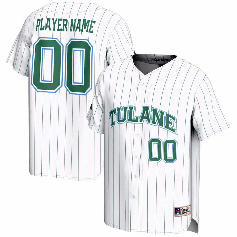 Tulane Green Wave GameDay Greats Youth NIL Pick-A-Player Lightweight Baseball Jersey - White - ujerseystore