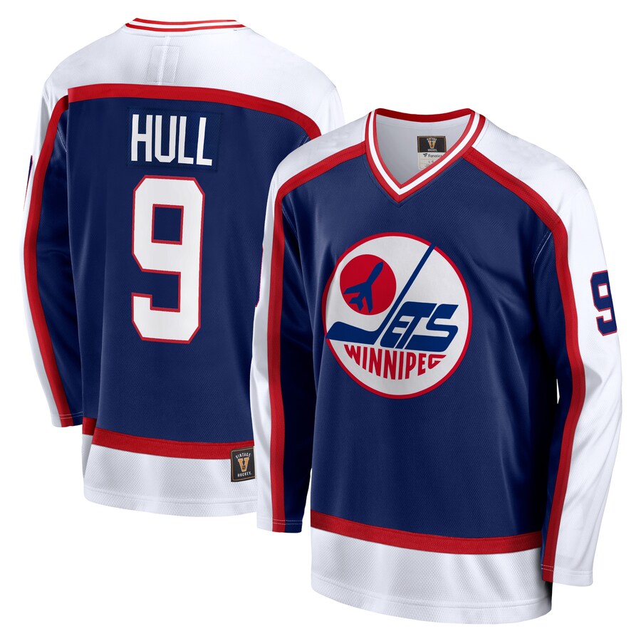 Men's Winnipeg Jets Bobby Hull Fanatics Branded Navy Breakaway Retired Player Jersey - ujerseystore