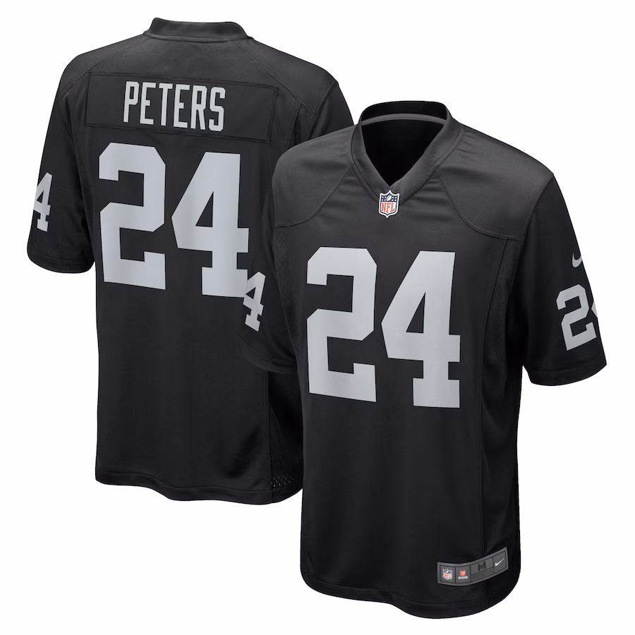Men's Las Vegas Raiders Marcus Peters Nike  Black Team Game Jersey - ujerseystore