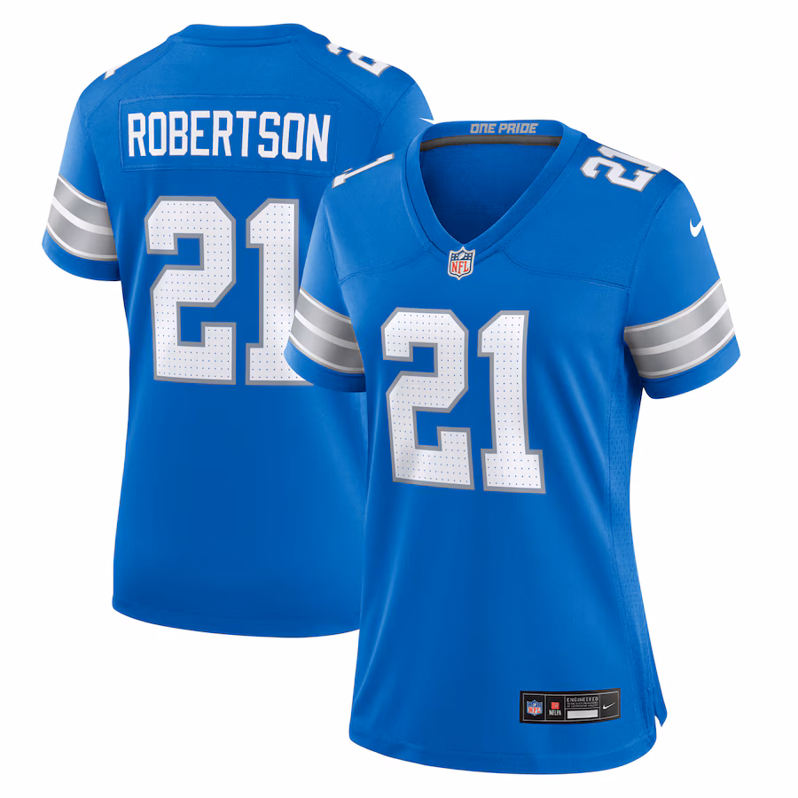 Women's Detroit Lions Amik Robertson Nike  Blue Team Game Jersey - ujerseystore