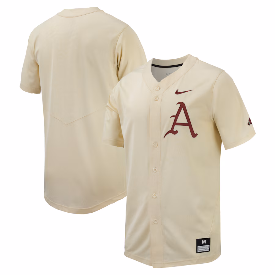 Men's Nike Cream Arkansas Razorbacks Replica Baseball Jersey - ujerseystore