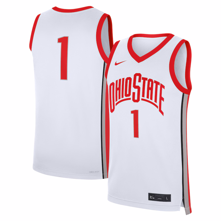 Men's Nike #1 White Ohio State Buckeyes Home Replica Jersey - ujerseystore