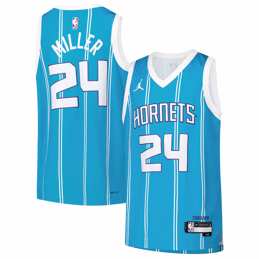 Youth Charlotte Hornets Brandon Miller Nike Teal Swingman Jersey - Icon Edition - ujerseystore