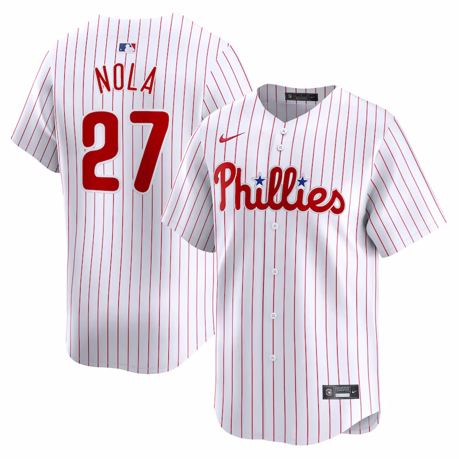 Men's Philadelphia Phillies Aaron Nola Nike White Home Limited Player Jersey - ujerseystore