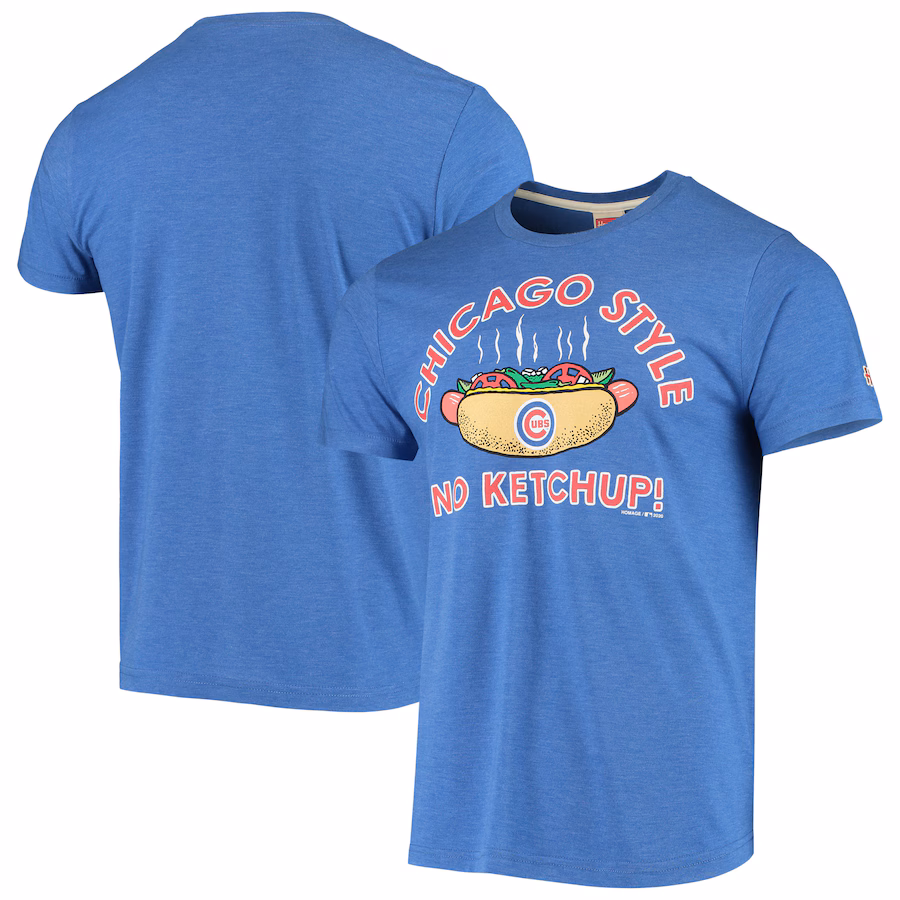 Men's Chicago Cubs Royal Hyperlocal Tri-Blend T-Shirt - ujerseystore