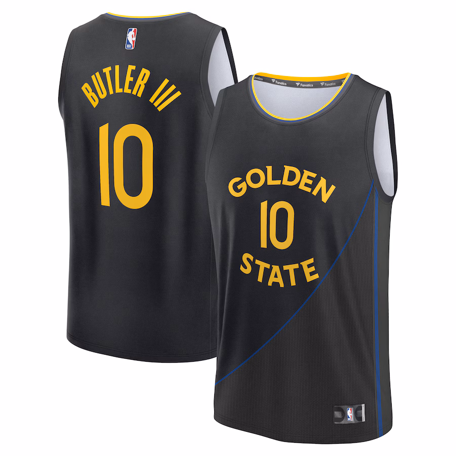 Men's Golden State Warriors Jimmy Butler III Fanatics Black Fast Break Replica Player Jersey - Statement Edition - ujerseystore