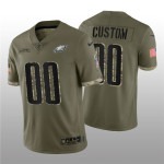 Men's Philadelphia Eagles ACTIVE PLAYER Custom 2022 Olive Salute To Service Limited Stitched Jersey - ujerseystore