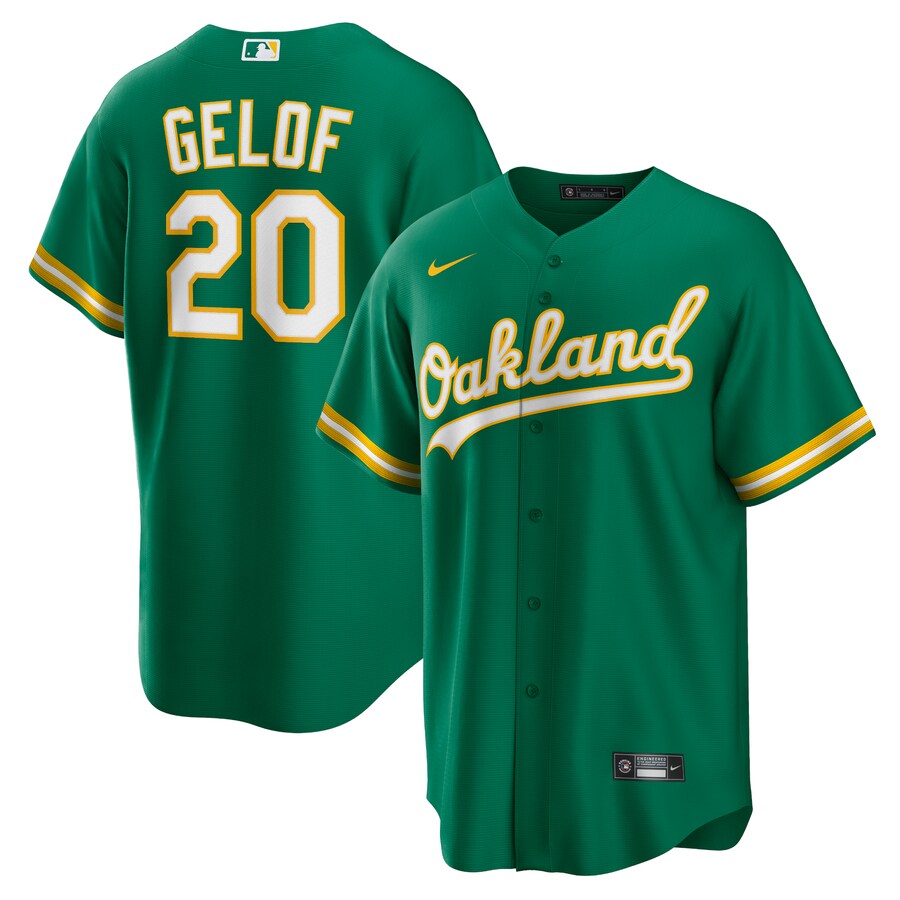 Men's Oakland Athletics Zack Gelof Nike Kelly Green Alternate Replica Jersey - ujerseystore