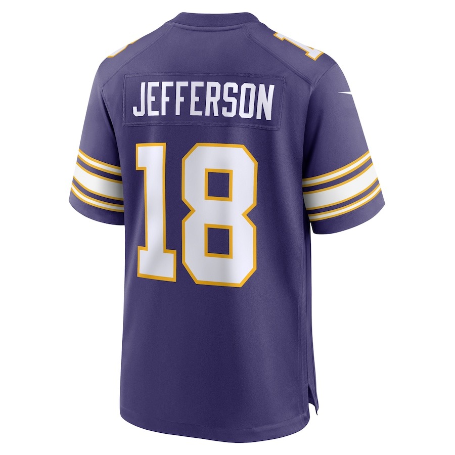 Men's Minnesota Vikings Justin Jefferson Nike Purple Classic Player Game Jersey - ujerseystore